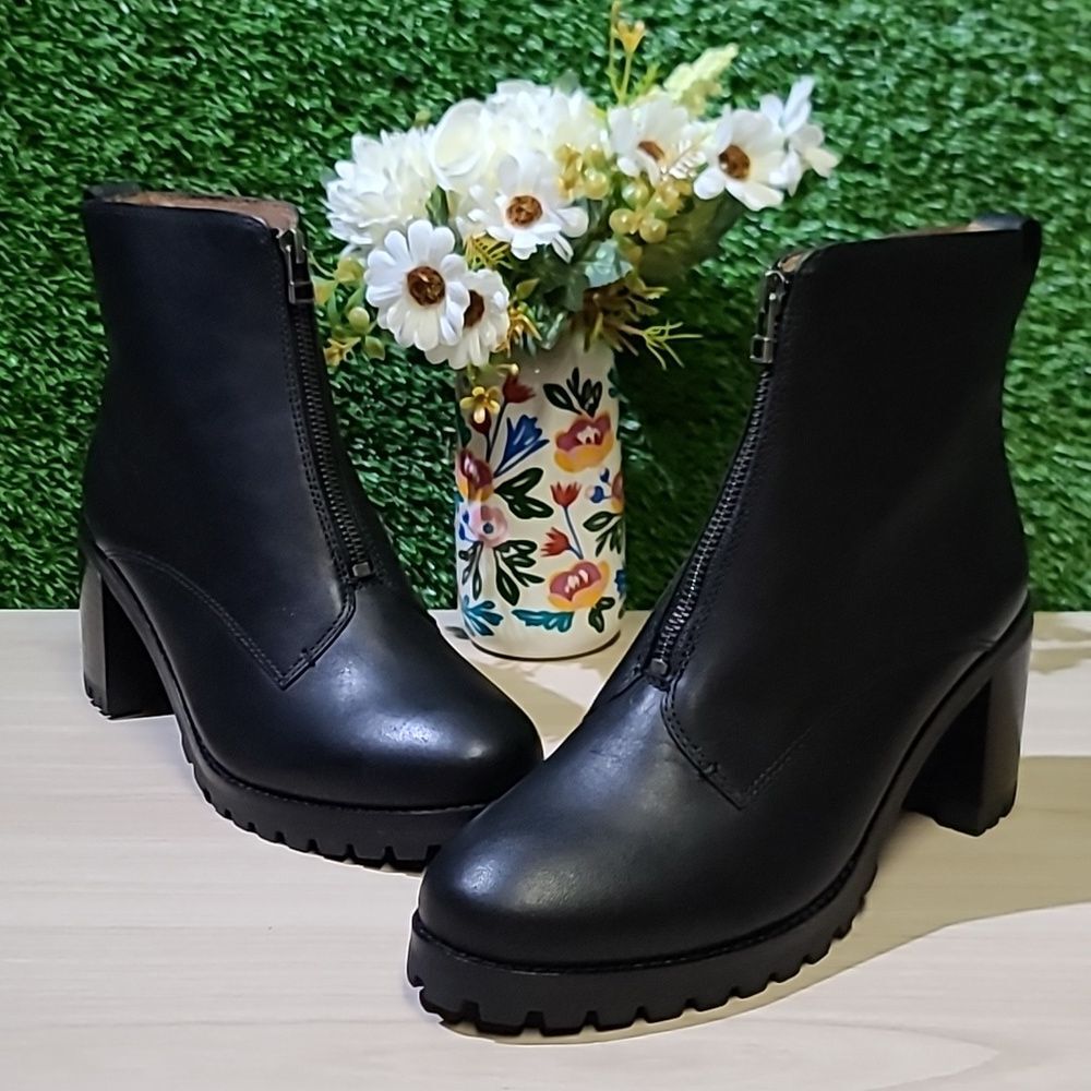 Madewell The Alyce Zip-Front Lugsole True Black Boots - US Women's 9 M New